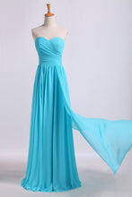 Load image into Gallery viewer, 2024 Sweetheart Pleated&amp;Fitted Bodice A Line Dress Full Length With Layered Chiffon Skirt