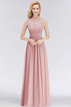 Load image into Gallery viewer, Elegant Chip A-Line Chiffon Evening Bridesmaid Ball Gown Long Dress