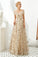 Elegant A Line V Neck Off the Shoulder Beads Prom Dresses with Lace SRS15642