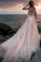 A Line Long Sleeves Round Neck Tulle Wedding Dresses With Appliques Wedding SRSP64QPJLR