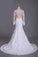 2024 Wedding Dresses Mermaid Scoop Long Sleeves Tulle With Applique Court Train