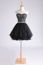 Load image into Gallery viewer, 2024 Sweetheart A Line Short/Mini Homecoming Dress With Applique Beaded