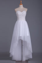Load image into Gallery viewer, 2024 Asymmetrical Sweetheart Beaded Bodice Prom Dresses A Line Tulle