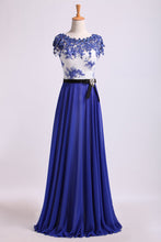 Load image into Gallery viewer, 2024 Prom Dresses Scoop Neckline Floor Length A Line #30889