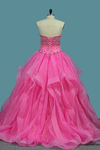 2024 Organza Sweetheart Ball Gown Quinceanera Dresses With Beading
