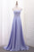 2024 One Shoulder A Line Satin Prom Dresses With Handmade Flowers And Slit
