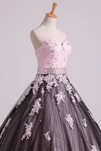 Load image into Gallery viewer, 2024 Quinceanera Dresses Sweetheart Tulle With Beading And Applique Floor Length