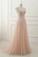 A Line Sheer Neck Cap Sleeves Tulle Prom Dresses Appliques Sweep Train Formal SRSPTEXZSTC