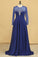 2024 Long Sleeves Scoop A-Line Chiffon With Beads And Ruffles Prom Dresses