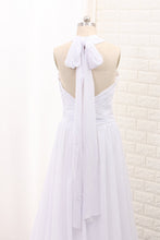 Load image into Gallery viewer, 2024 Chiffon Halter With Ruffles And Slit Court Train Wedding Dresses
