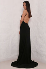 Load image into Gallery viewer, 2024 Spandex Evening Dresses Spaghetti Straps Open Back With Slit Mermaid