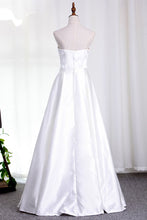 Load image into Gallery viewer, 2023 Satin Wedding Dresses Sweetheart A Line With Sash