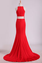 Load image into Gallery viewer, 2024 Scoop Mermaid Spandex With Slit Sweep Train Evening Dresses