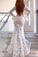 V-Neck Sheath Long Sleeves Ivory Lace Beach Wedding Dresses Bridal Gowns