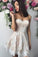 2023 Sweetheart A Line Homecoming Dresses Satin With Applique
