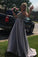 Modest Long A-Line Beading Satin Open Back Prom Dresses Prom Gowns