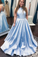 Open Back Floor Length Prom Dress With Pearls A Line Sleeveless Formal SRSP74AHYZK