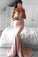 Stunning Sweetheart Sweep Train Pink Mermaid Prom Dress Lace PG348