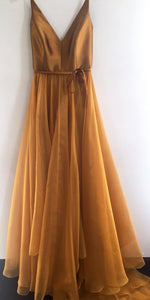 Spaghetti Strap A Line V Neck Formal Cheap Long Prom Dresses Evening Dresses RS360