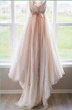 Load image into Gallery viewer, Blush Pink Princess Sweetheart Wedding Dress with Lace Tulle Brides Dress RS100