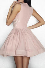 Load image into Gallery viewer, 2024 Homecoming Dresses A Line Scoop Chiffon With Applique Short/Mini