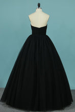 Load image into Gallery viewer, 2024 New Arrival Tulle Prom Dresses Strapless A Line With Ruffles