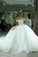 2024 Ball Gown Wedding Dresses Boat Neck Tulle With Applique Court Train