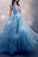 Sexy A Line Deep V Neck Tulle Prom Dresses with Sequins, Long Formal Dresses SRS15326