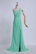 Load image into Gallery viewer, 2024 One Shoulder Prom Dresses Sheath/Column Split Front Floor Length