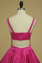 Load image into Gallery viewer, 2024 Sexy Back Straps Homecoming Dresses A Line Satin Fuchsia