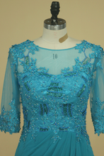 Load image into Gallery viewer, 2024 Scoop With Applique &amp; Beads Mother Of The Bride Dresses Chiffon Mid-Length Sleeves