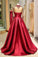 2023 Long Sleeve Prom Dresses High Neck Burgundy Long Prom Dress Satin Evening Dress