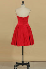 Load image into Gallery viewer, 2024 Sweetheart Homecoming Dresses A Line Satin Short/Mini