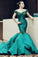 2023 Scoop Mermaid Prom Dresses Satin With Beads And Applique