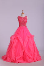 Load image into Gallery viewer, 2023 Beautiful Scoop Ball Gown Tulle Floor Length With Beads