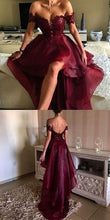 Load image into Gallery viewer, High-low Prom Dress Asymmetrical Prom Dresses Appliques Lace Backless Prom Dresses RS167