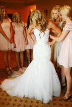 Load image into Gallery viewer, Charming Sweetheart Mermaid Long Ivory Lace Tulle Wedding Dresses