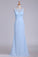2024 Bridesmaid Dresses Scoop Chiffon & Lace Floor Length Zipper Up