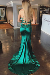 2024 Spaghetti Straps Mermaid Prom Dresses Court Train
