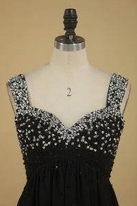 2024 Straps A Line Empire Waist With Beading Prom Dresses