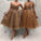 Ball Gown Tulle V Neck Homecoming Dresses with Appliques, Short Prom SRS15620