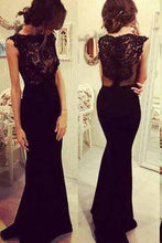 Load image into Gallery viewer, Charming Prom Dress Black Chiffon Sexy Long Evening Dress Evening Formal Gown Prom Dresses RS933