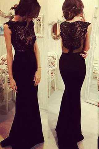 Charming Prom Dress Black Chiffon Sexy Long Evening Dress Evening Formal Gown Prom Dresses RS933
