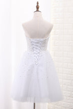 Load image into Gallery viewer, 2023 Tulle Homecoming Dresses A Line Sweetheart Beaded Bodice Short/Mini
