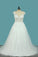 2023 A Line Tulle Cap Sleeve Scoop Wedding Dresses With Applique Court Train