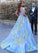 Wonderful Off-the-shoulder Ball Gown Formal Blue Lace Appliques Long Quinceanera SRS14547
