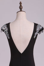 Load image into Gallery viewer, 2024 Evening Dresses Bateau Mermaid Spandex With Beads Open Back