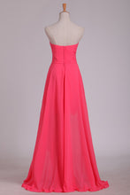 Load image into Gallery viewer, 2024 Prom Dresses Sheath/Column Sweetheart Asymmetrical With Beading Chiffon