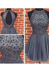 2024 New Homecoming Dresses Scoop Short/Mini Tulle With Pearls