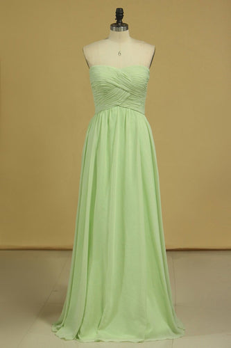 2023 Sweetheart  Ruched Bodice Bridesmaid Dress A Line Floor Length Chiffon